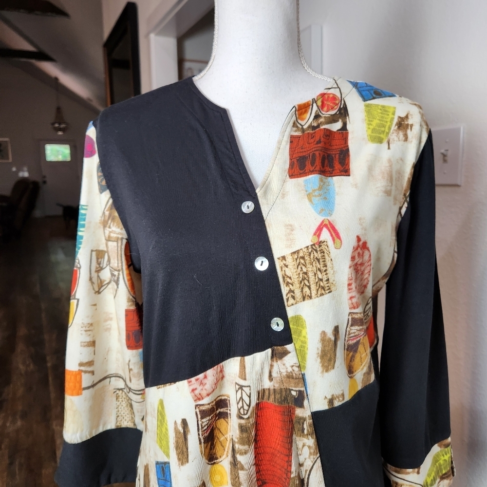 Parsley & Sage Boho Vibe Mixed Print And Solid Lo… - image 3